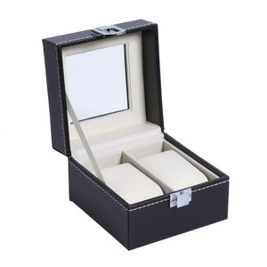 Fashion 12 Grids PU Leather Watch Boxes Storage Organizer Box Luxury Jewelry Ring Display Watch Case Black Display Case Box